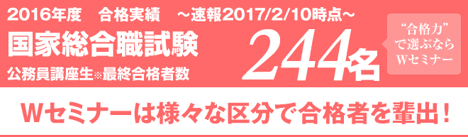 2015年度 国家総合職試験 公務員講座生最終合格者数